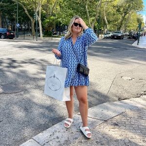 Zara Patterned Mini Dress w/ Ruffle